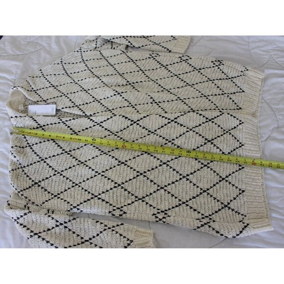 New w/Tags Eileen Fisher L/XL - Argyle Kimono Cardigan - Heavy Cotton Cardi Coat - Picture 8 of 10